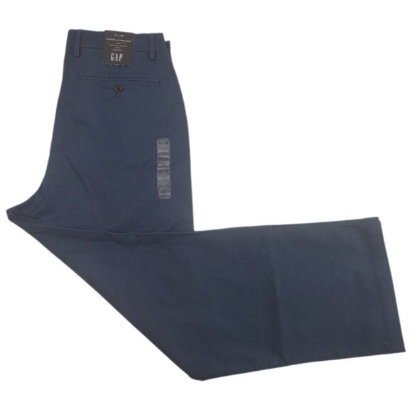 Gap NWT Essential Khaki Pants Loose Fit Size 34x29 Flex Relaxed Leg Blue - Picture 2 of 10
